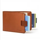 Men's Wallet Leather Pull-out 2 Folding Card Holder Wallet brown