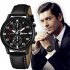 Men s Wrist Watch Simple Style Business Fake Leather Belt Quartz Watch black