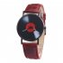 Men s Wristwatch Simple Style  Record Modeling Fake Leather Quartz Watch black