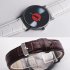 Men s Wristwatch Simple Style  Record Modeling Fake Leather Quartz Watch brown