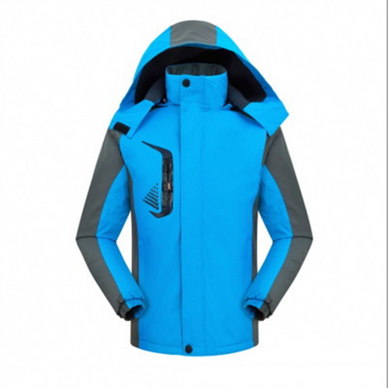 Men's and Women's Jackets Winter Velvet Thickening Windproof and Rainproof Mountaineering Clothes blue_XXL