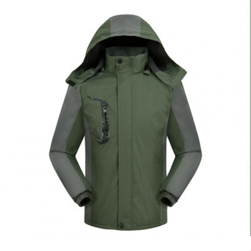 Men's and Women's Jackets Winter Velvet Thickening Windproof and Rainproof Mountaineering Clothes olive Green_XXXL
