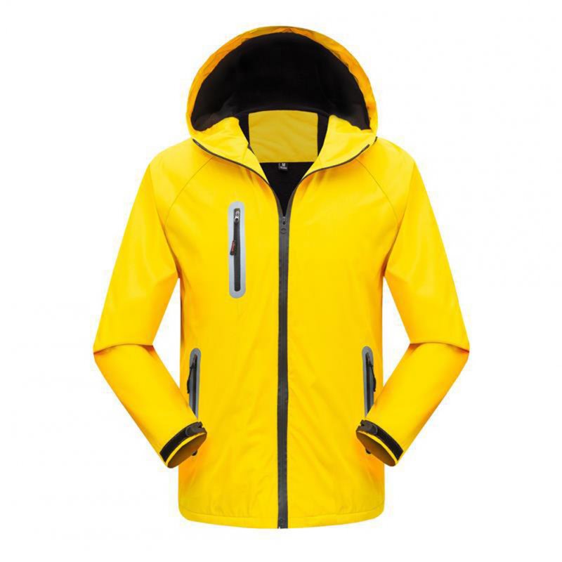 Men's and Women's Jackets Autumn and Winter Outdoor Reflective Waterproof and Breathable  Jackets yellow_M