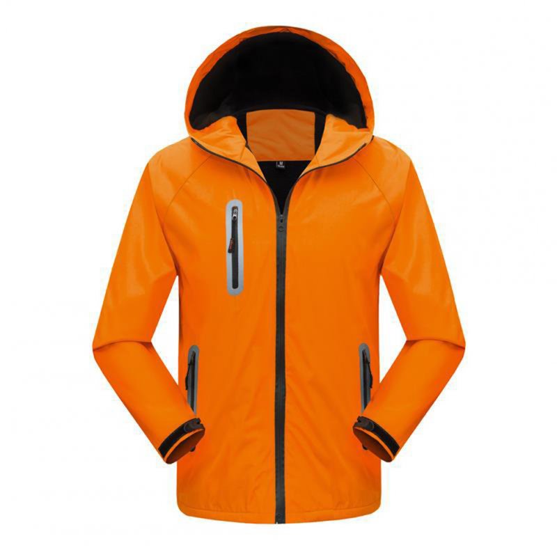 Men's and Women's Jackets Autumn and Winter Outdoor Reflective Waterproof and Breathable  Jackets Orange_M