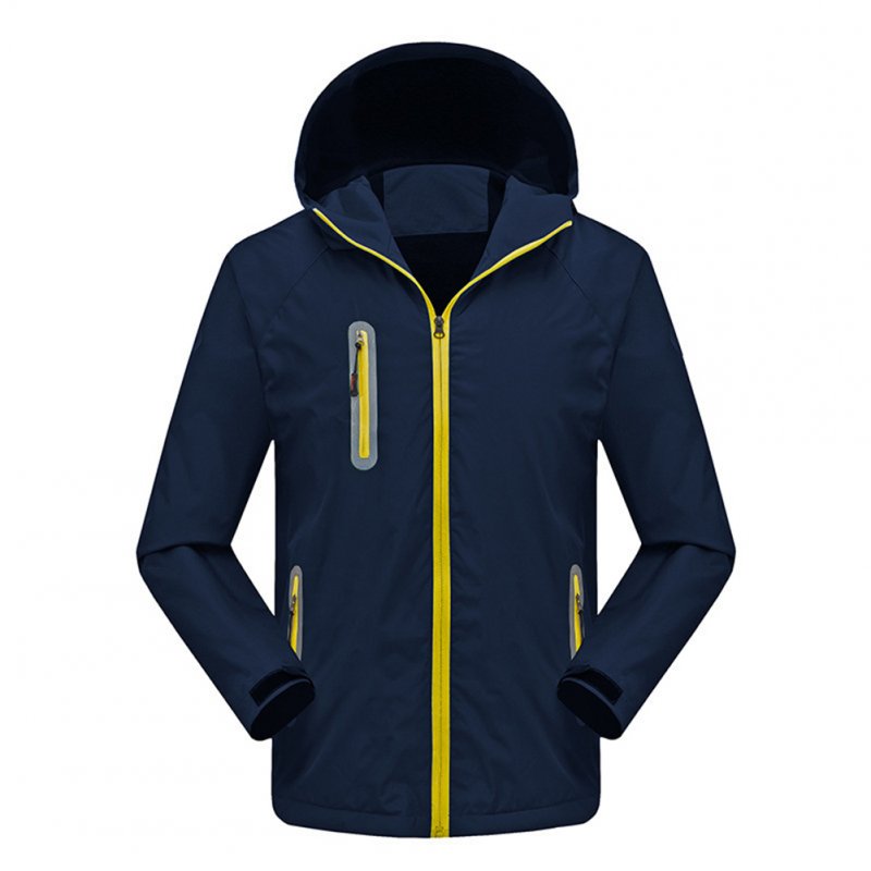 Men's and Women's Jackets Autumn and Winter Outdoor Reflective Waterproof and Breathable  Jackets Navy_5xl