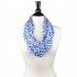 Men s and Women s Scarf Printed Storage Zipper Pockets Scarves blue Above 175cm