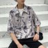 Men s and Women s Shirt Floral Short sleeve Retro Style Printing Hawaiian Beach Shirt C64 boy XL