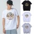 Men s and Women s T shirt Short sleeve Summer Retro Style Loose Letter Printing Casual Top White  XL