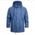 Men s jacket Long sleeve solid color outdoor  FitType hooded jacket  Blue  XXL
