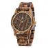Mens Classic Casual Natural Wood Watch Quartz Wooden Band Gift Giving Wrist Watch Zebrawood   Black Walnut