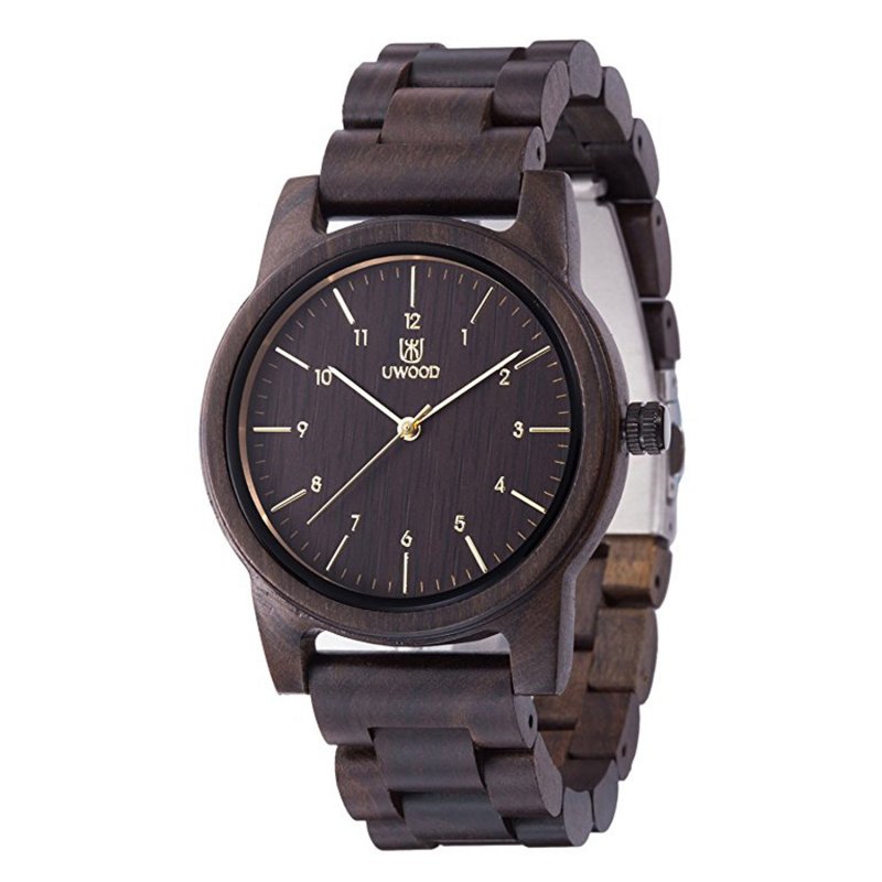 Mens Classic Casual Wood Quartz Wrist Watch