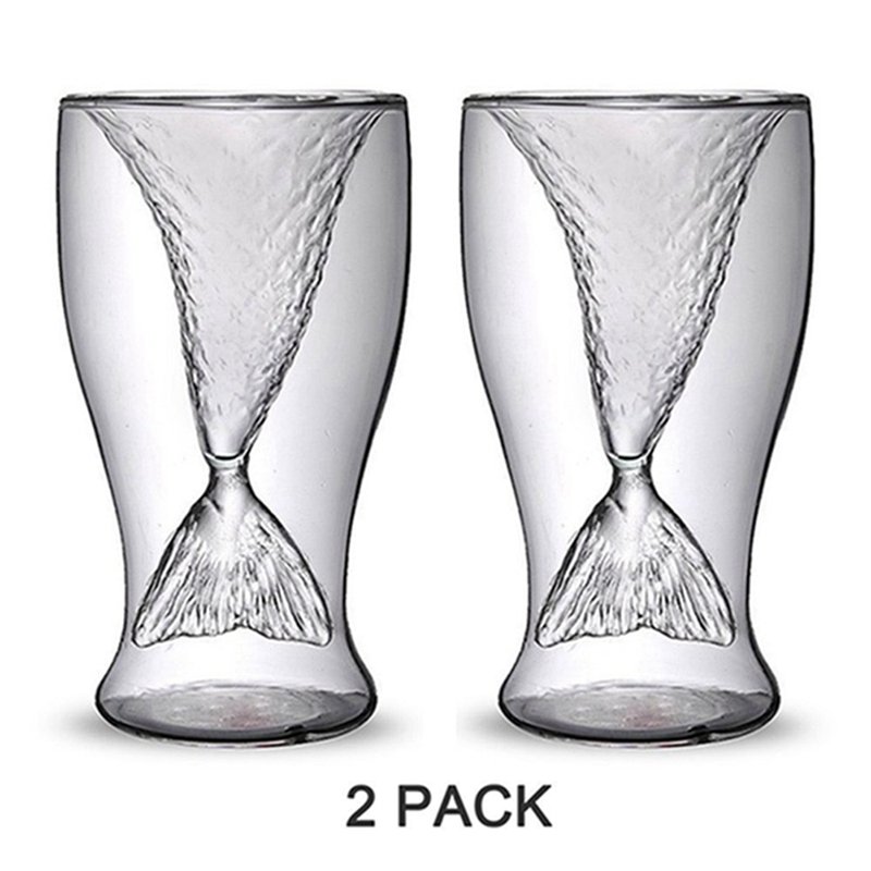 Mermaid Creative Glasses Beer Glass Beer Mug Creative Cup Beauty Glassware Shrimp Cocktail Glasses  2PCS