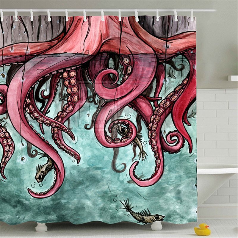 Mermaid Tail Pattern Shower  Curtains Bathroom Waterproof 3d Printing Curtain Octopus tail_150*180cm