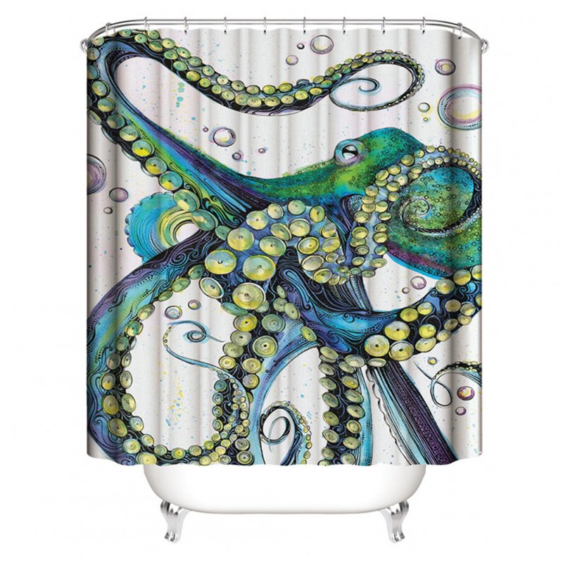 Mermaid Tail Pattern Shower  Curtains Bathroom Waterproof 3d Printing Curtain Blister octopus_150*180cm