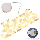 Merry Christmas LED Letter Tag Light Super Bright Battery Powered Modern Fashion Hanging Lights For Home Decor White