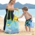 Mesh Beach Tote Bag Extra Large Foldable Storage Bag Lightweight Quick Dry Beach Toys Organizer Handbag blue net green belt small
