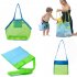 Mesh Beach Tote Bag Extra Large Foldable Storage Bag Lightweight Quick Dry Beach Toys Organizer Handbag blue net green belt small