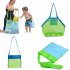 Mesh Beach Tote Bag Extra Large Foldable Storage Bag Lightweight Quick Dry Beach Toys Organizer Handbag blue net green belt small