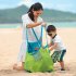Mesh Beach Tote Bag Extra Large Foldable Storage Bag Lightweight Quick Dry Beach Toys Organizer Handbag blue net green belt small