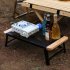 Mesh Camping Table With Folding Legs Outdoor Camping Portable Iron Dining Tables Lightweight For Outside Picnic black