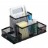 Mesh Desk Organizer Desktop Pen Holder 4 Compartments Metal Stationary Organizer Desk Caddy For Office Home blue