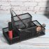 Mesh Desk Organizer Desktop Pen Holder 4 Compartments Metal Stationary Organizer Desk Caddy For Office Home blue