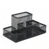 Mesh Desk Organizer Desktop Pen Holder 4 Compartments Metal Stationary Organizer Desk Caddy For Office Home black