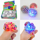 Mesh  Relieve  Stress  Ball Colored Beads Led Luminous Grape Funny Squeeze Ball Toy 6.0cm