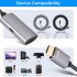 Metal Adapter  Cable Hdmi compatible To Type C Female 4k 60hz Audio Video Cable Silver