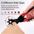 Metal Belt  Punching  Pliers  Set Multi function Ergonomic Manual Leather Belt Hole Puncher Oval Flat Hole For Watchband Strap Household Tool 6 round holes