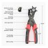 Metal Belt  Punching  Pliers  Set Multi function Ergonomic Manual Leather Belt Hole Puncher Oval Flat Hole For Watchband Strap Household Tool 6 round holes