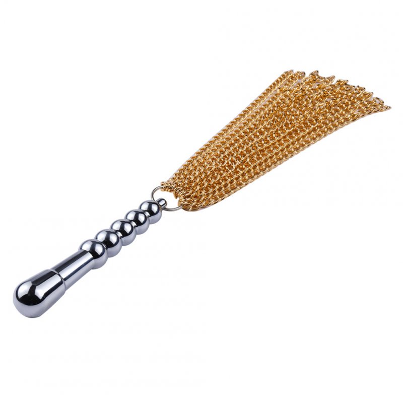 Metal Chain Whip Plug Massager Adult Toys Couple Flirting Butt Plug Sex Supplies golden chain