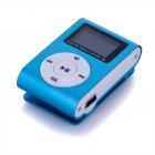 Metal Clip Digital MP3 Player LCD Screen for 2 4 8 16GB TF Card Blue