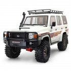 Metal EX86190 Simulation  Climbing  Car  Toys LC76 Remote Control Four-wheel Drive Off-road Vehicle + Luggage Rack Light Lamp Car Model White_Without battery
