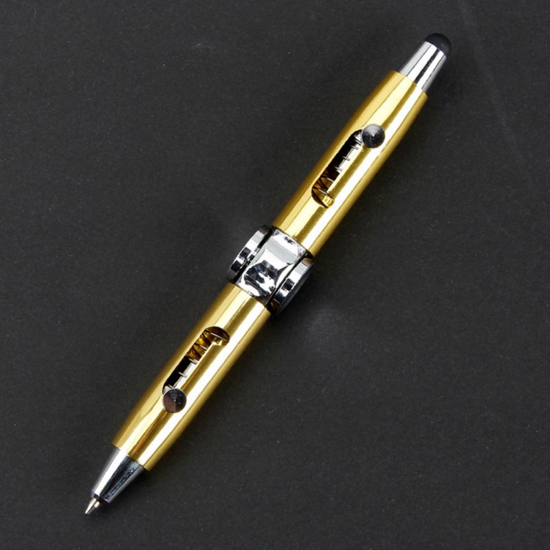 Metal Fidget Hand Spinning Pen Ballpoint Pen Gift for Business Adults Kids Gold_Bullet type 1.0
