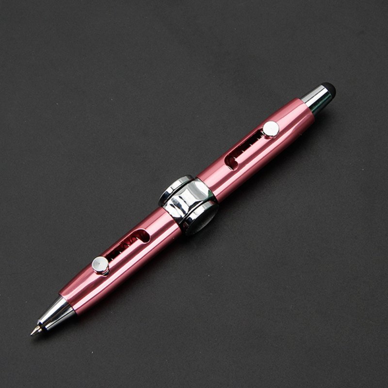 Metal Fidget Hand Spinning Pen Ballpoint Pen Gift for Business Adults Kids Pink_Bullet type 1.0