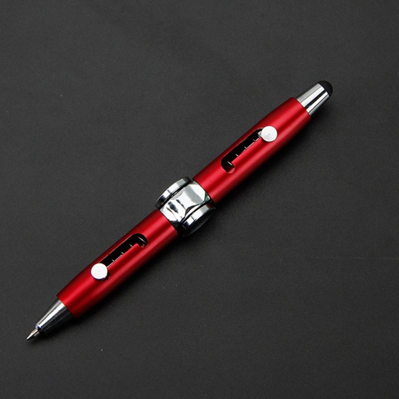 Metal Fidget Hand Spinning Pen Ballpoint Pen Gift for Business Adults Kids red_Bullet type 1.0