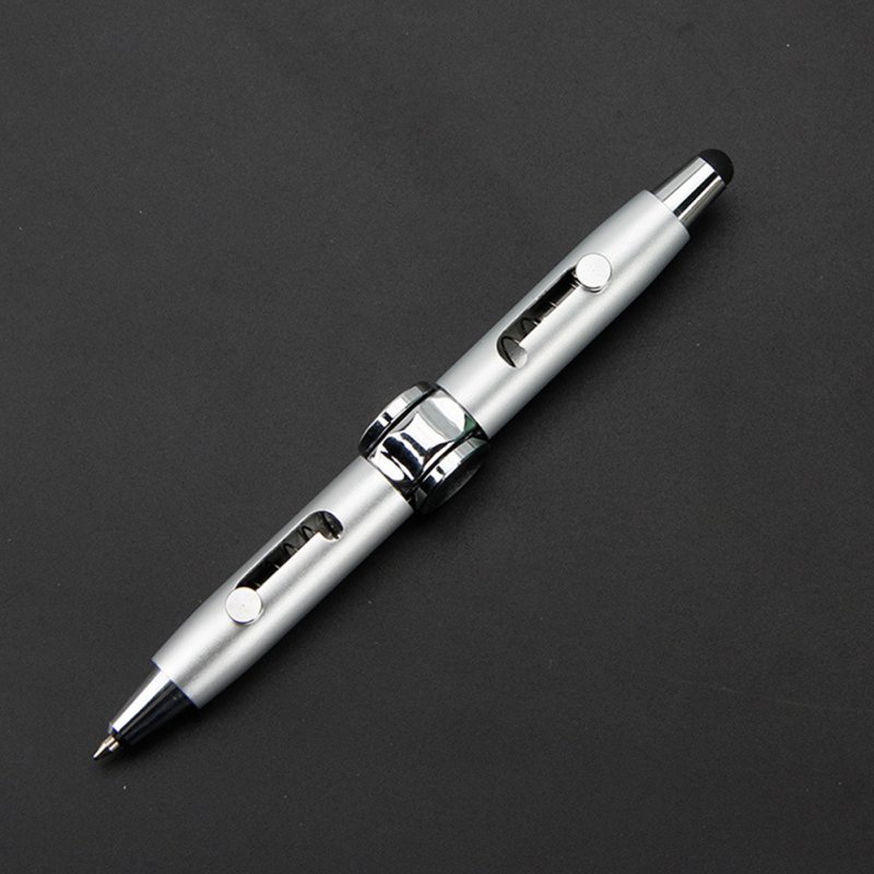 Metal Fidget Hand Spinning Pen Ballpoint Pen Gift for Business Adults Kids Silver_Bullet type 1.0