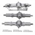 Metal Front Middle Rear Bridge Axle Set for WPL HengLong 1 16 Military Truck RC Car Part as shown