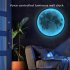Metal Gray Moon Background Luminous  Wall  Clock Simple Style Silent Movement Multipurpose Night Light Clock Bedroom Pandent Black