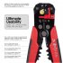 Metal HS D1 8 inch 3 In 1 Automatic Self adjustable Cable Wire  Crimper Multifunctional Wire Stripping Pliers Electrician Tool 1064  red 