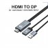 Metal Hdmi compatible To Dp Female   Usb Power Supply Line 8k 30hz Adapter  Cable Silver