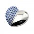 Metal Heart Shape Blue Artificial Diamond Inlaid U Disk Flash Drive 32G