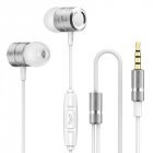 Metal In-ear Headphones Music Earbuds with Microphone Wire-controlled Game Headset
