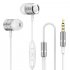 Metal In ear Headphones Nylon Braided Line Bass Music Earbuds With Microphone Wire controlled Game Headset silver