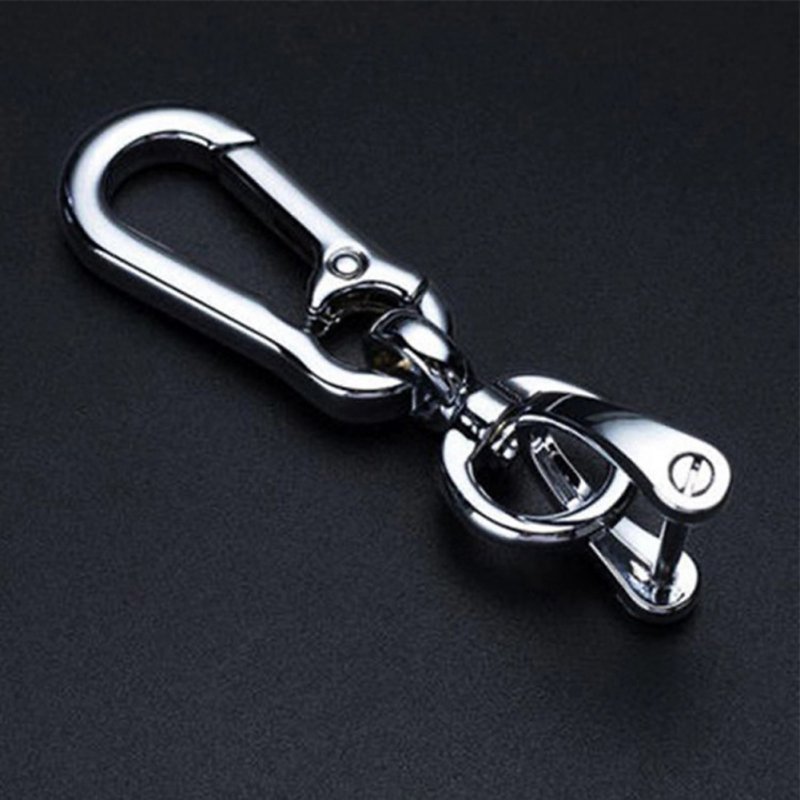Metal Key Ring Holder Horseshoe Car Keychain Multi-function Keyring Bright silver