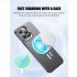 Metal Lens Stand Matte Phone Case for Mag Wireless Magnet Charging Back Cover Blue for iPhone14 Pro
