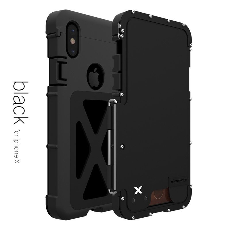 Metal Mobile Phone Case For iPhone X (Black)