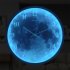 Metal Moon Pattern Background Voice Control Led Luminous Wall  Clock Silent Movement Modern Minimalist Style Living Room Bedroom Decor White