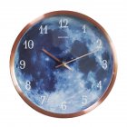 Metal Moon Pattern Background Voice Control Led Luminous Wall  Clock Silent Movement Modern Minimalist Style Living Room Bedroom Decor Rose gold